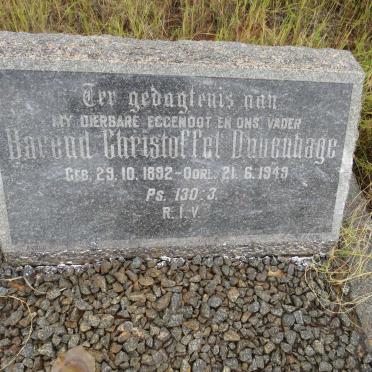 DUVENHAGE Barend Christoffel 1892-1949