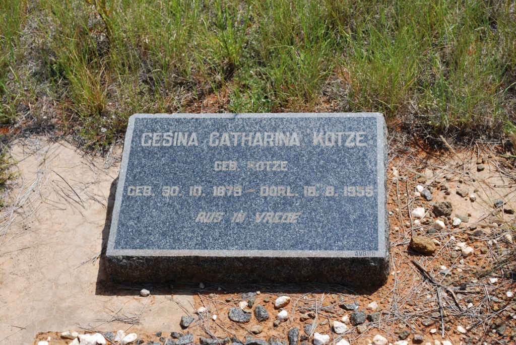 KOTZE Gesina Catharina nee KOTZE 1878-1955