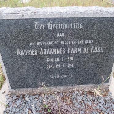 KOCK Andries Johannes Harm, de 1891-1941