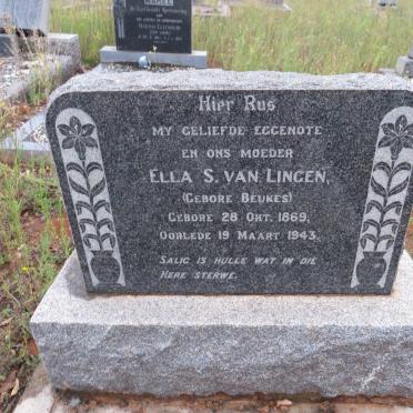 LINGEN Ella S., van nee BEUKES 1869-1943
