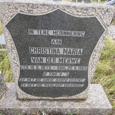 MERWE Christina Maria, van der 1875-1965