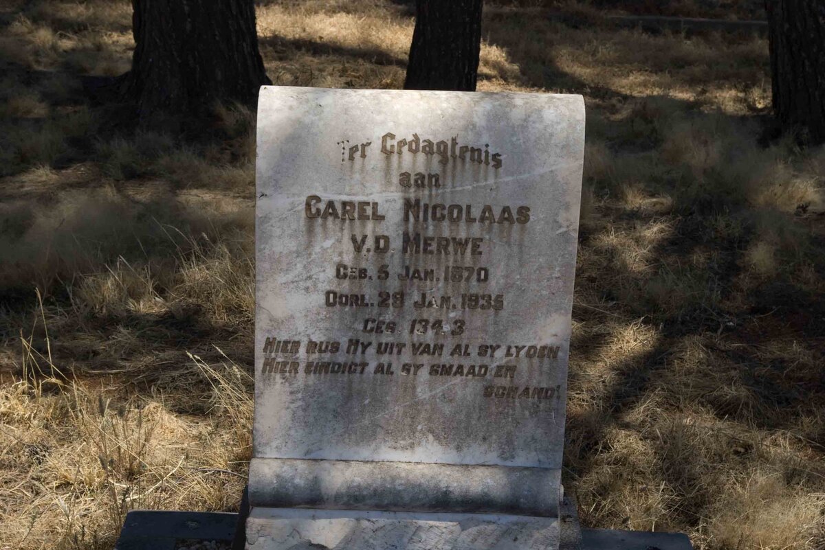 MERWE Carel Nicolaas, van der 1870-1935