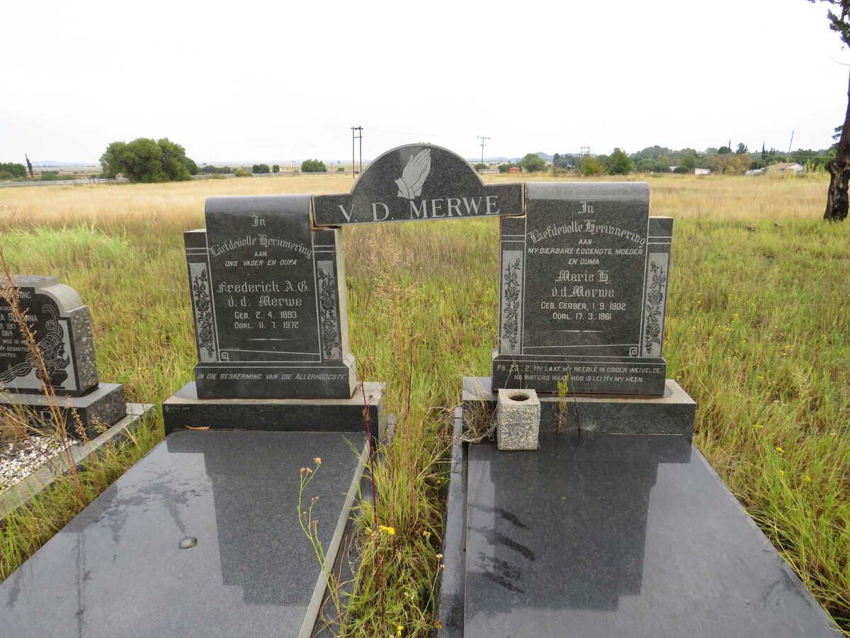 MERWE Frederick A.G., v.d. 1893-1972 &amp; Marie GERBER 1902-1961