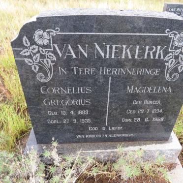 NIEKERK Cornelius Gregorius, van 1889-1935 &amp; Magdelena BURGER 1894-1968