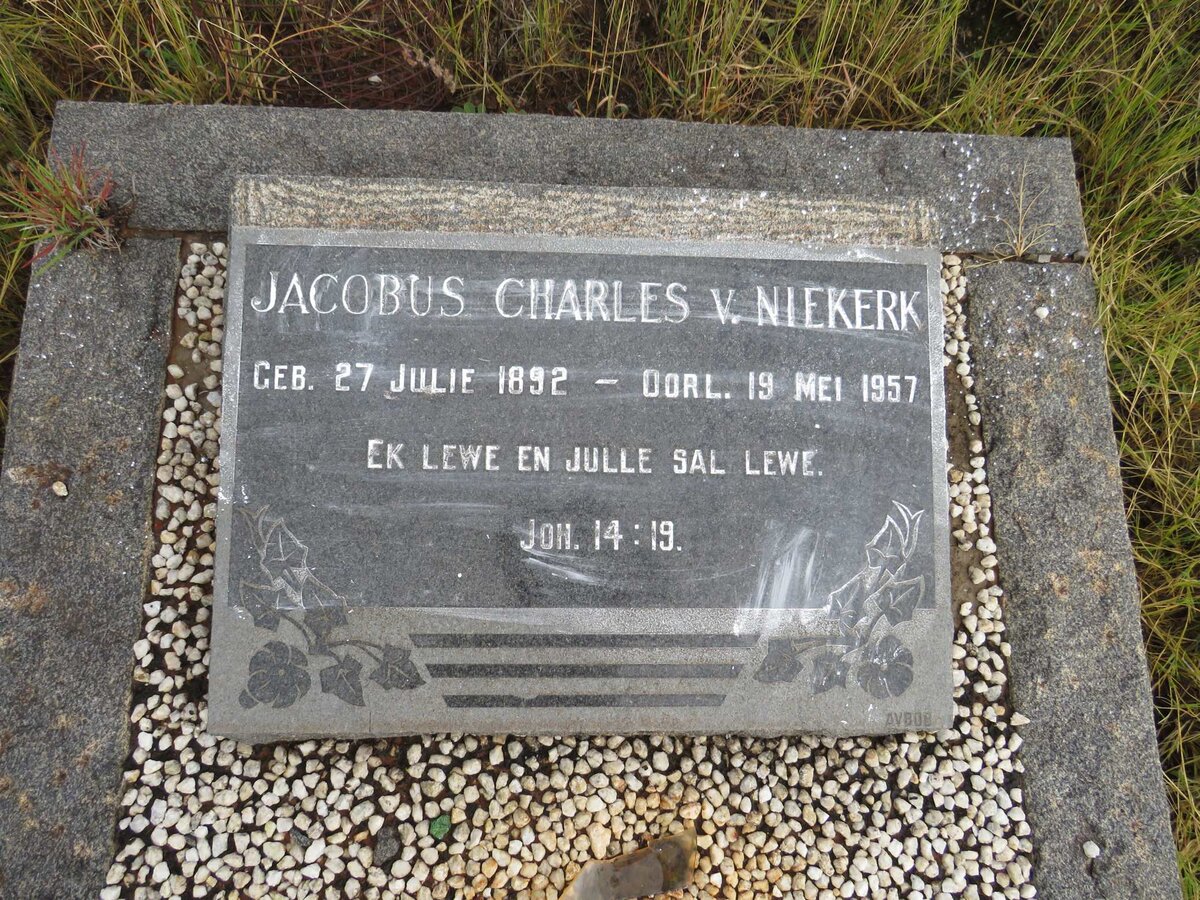 NIEKERK Jacobus Charles, v. 1892-1957