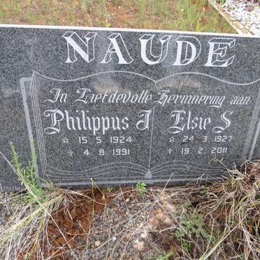 NAUDE Philippus J. 1924-1991 &amp; Elsie S. 1927-2011