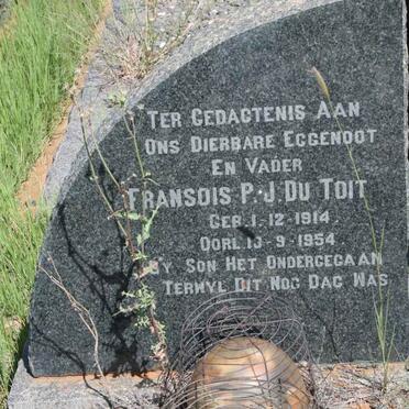 TOIT Fransois P.J., du 1914-1954