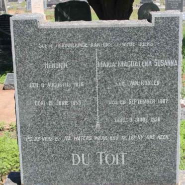 TOIT Hendrik, du 1876-1955 &amp; Maria Magdalena Susanna VAN ROOYEN 1887-1938