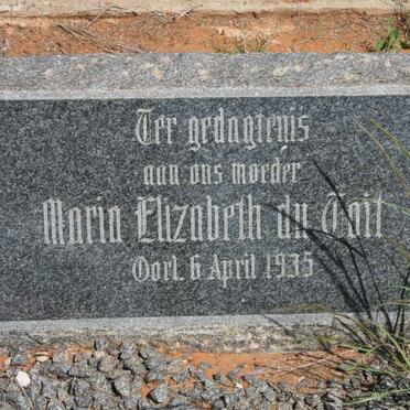 TOIT Maria Elizabeth, du -1935