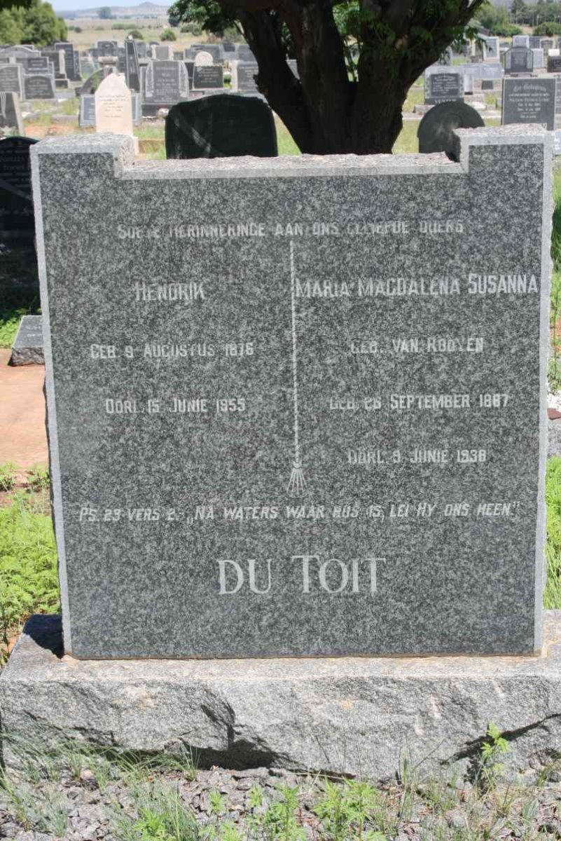 TOIT Hendrik, du 1876-1955 &amp; Maria Magdalena Susanna VAN ROOYEN 1887-1938