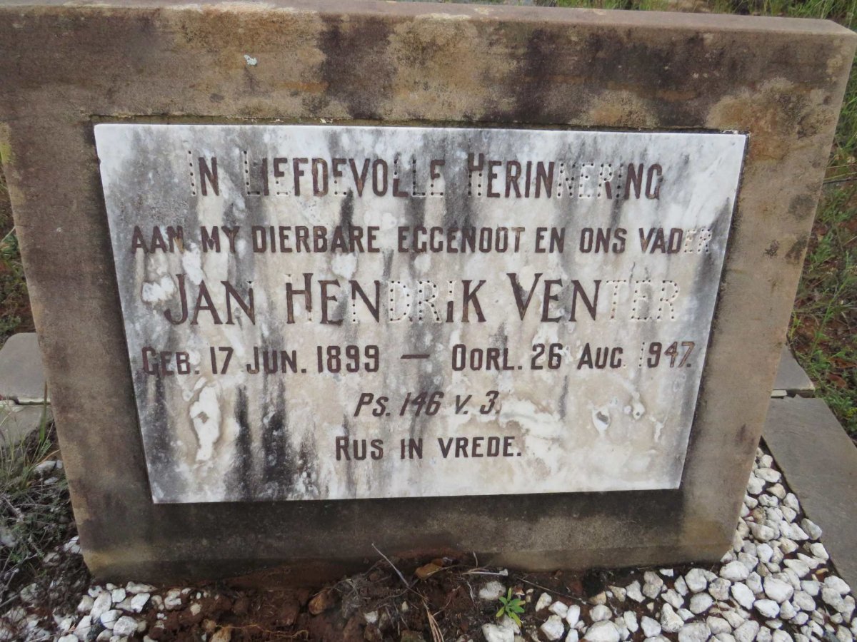 VENTER Jan Hendrik 1899-1947