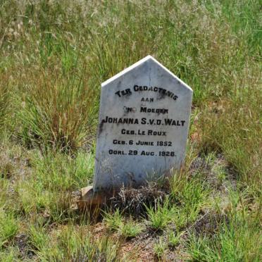 WALT Johanna S., v.d. nee LE ROUX 1852-1928