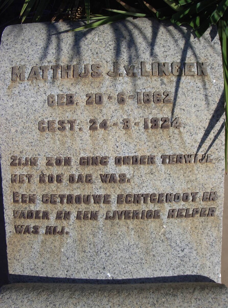LINGEN Matthijs J., v. 1862-1924