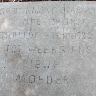 BARNARD Cristina Jacoba nee CRONJE 1869-1922