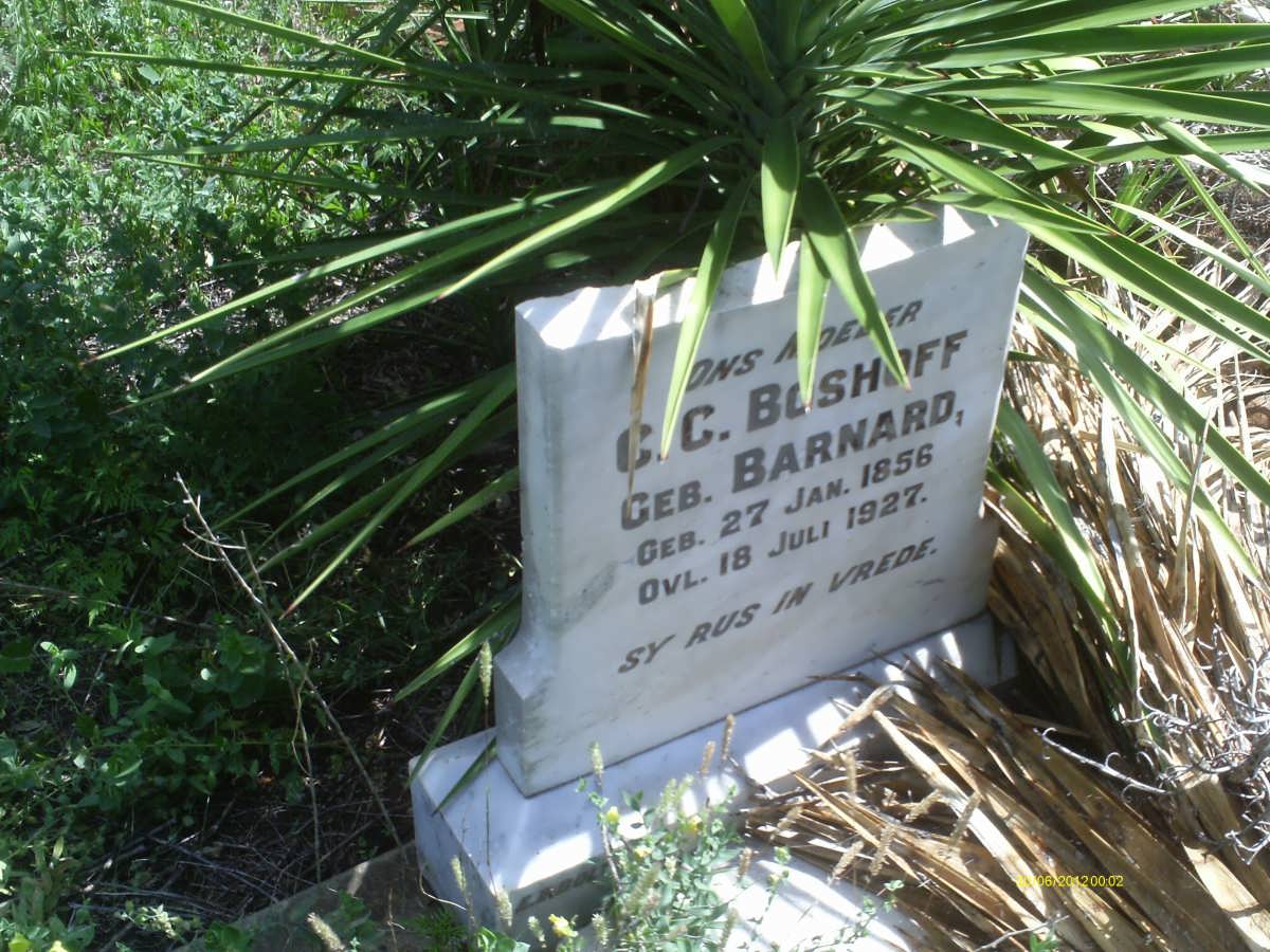 BOSHOFF C.C. nee BARNARD 1856-1927