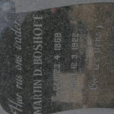 BOSHOFF Martin D. 1868-1922