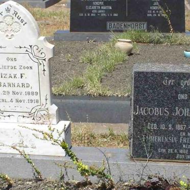 BARNARD Jacobus Johannes 1857-1943 &amp;  Emmerensia Fredrieka  NEL 1862-1921 :: BARNARD  Izak F.  1889-1918