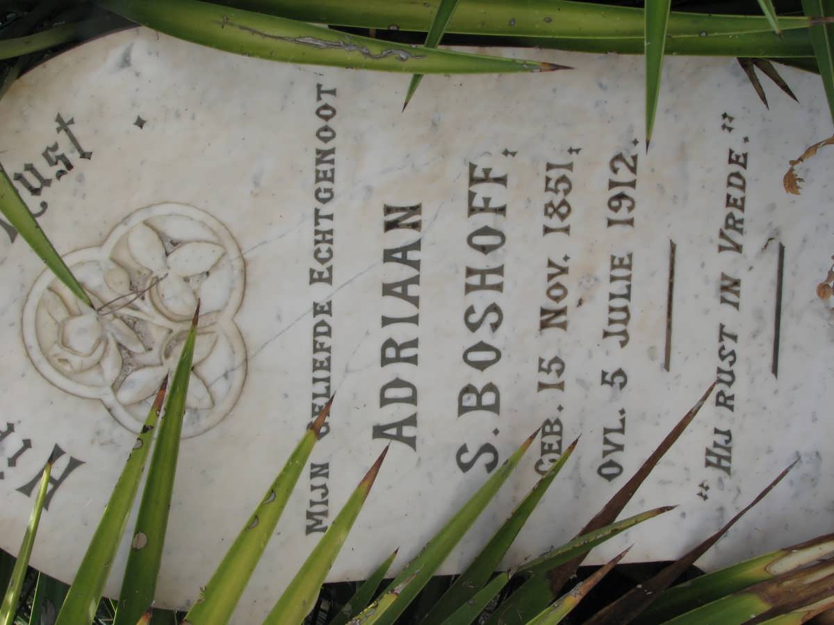 BOSHOFF Adriaan S. 1851-1912