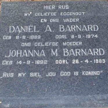 BARNARD Daniël A. 1889-1974 &amp; Johanna M. 1892-1983