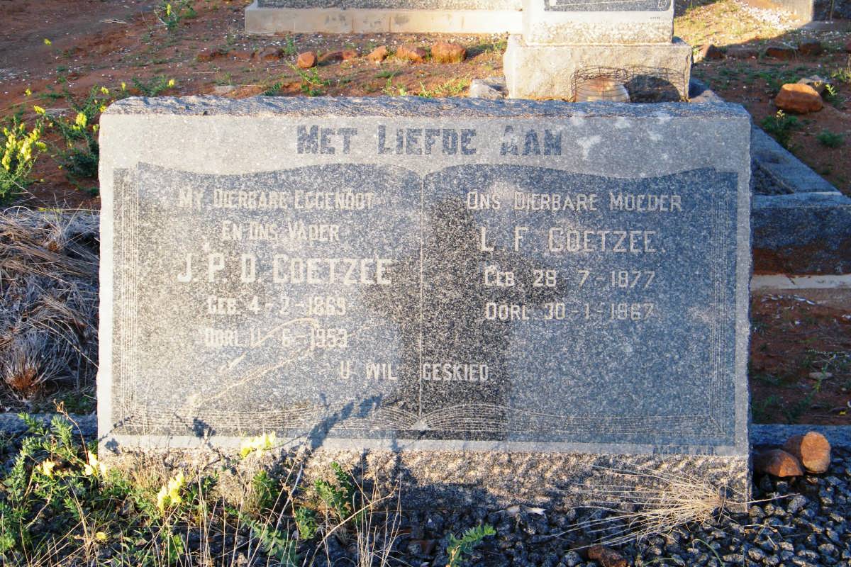 COETZEE J.P.D. 1869-1953 &amp; L.F. 1877-1967