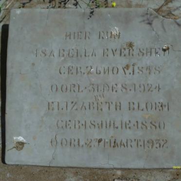 EVERSHED Isabella 1848-1924 :: BLOEM Elizabeth 1880-1932