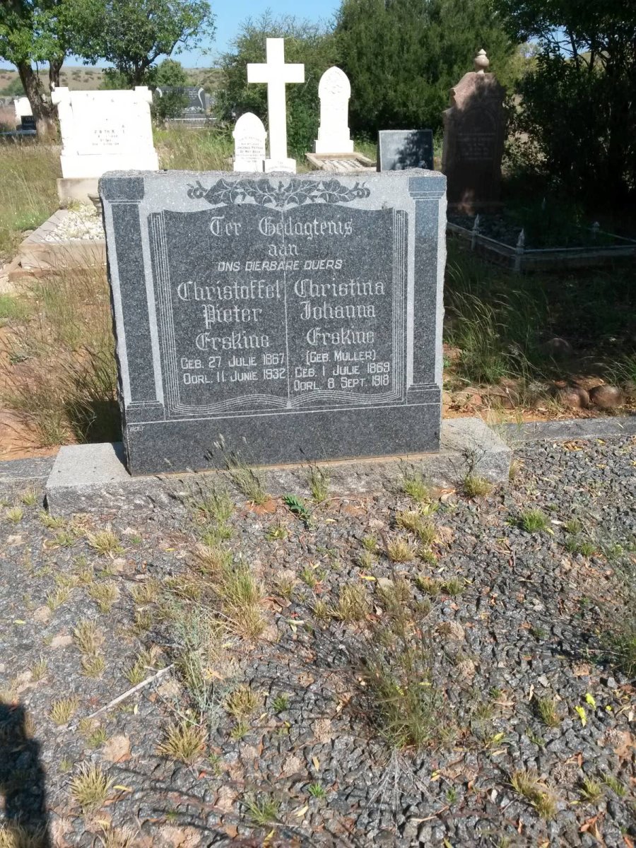 ERSKINE Christoffel Pieter 1867-1932 &amp; Christina Johanna MULLER 1869-1918