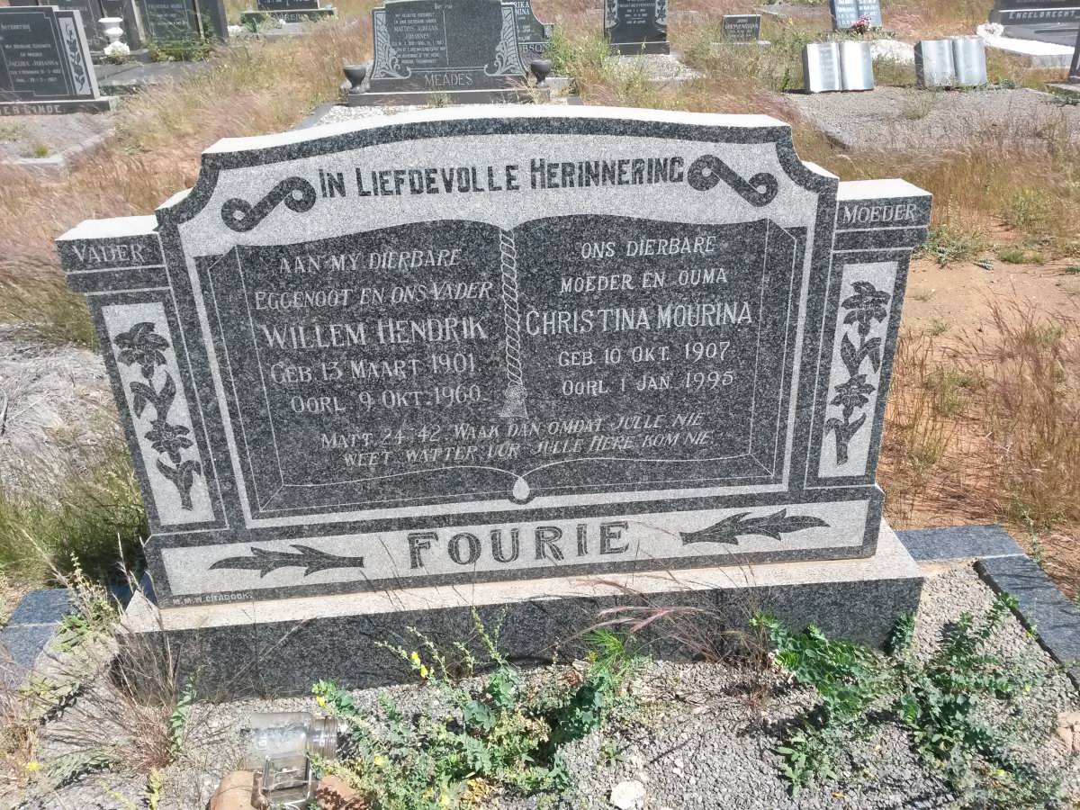 FOURIE Willem Hendrik 1901-1960 &amp; Christina Mourina 1907-1995