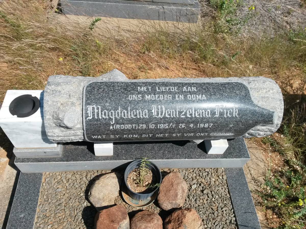 FICK Magdalena Wentzelena nee ROODT 1915-1987