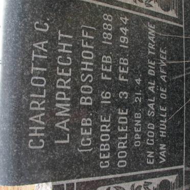 LAMPRECHT Charlotta C. nee BOSHOFF 1888-1944