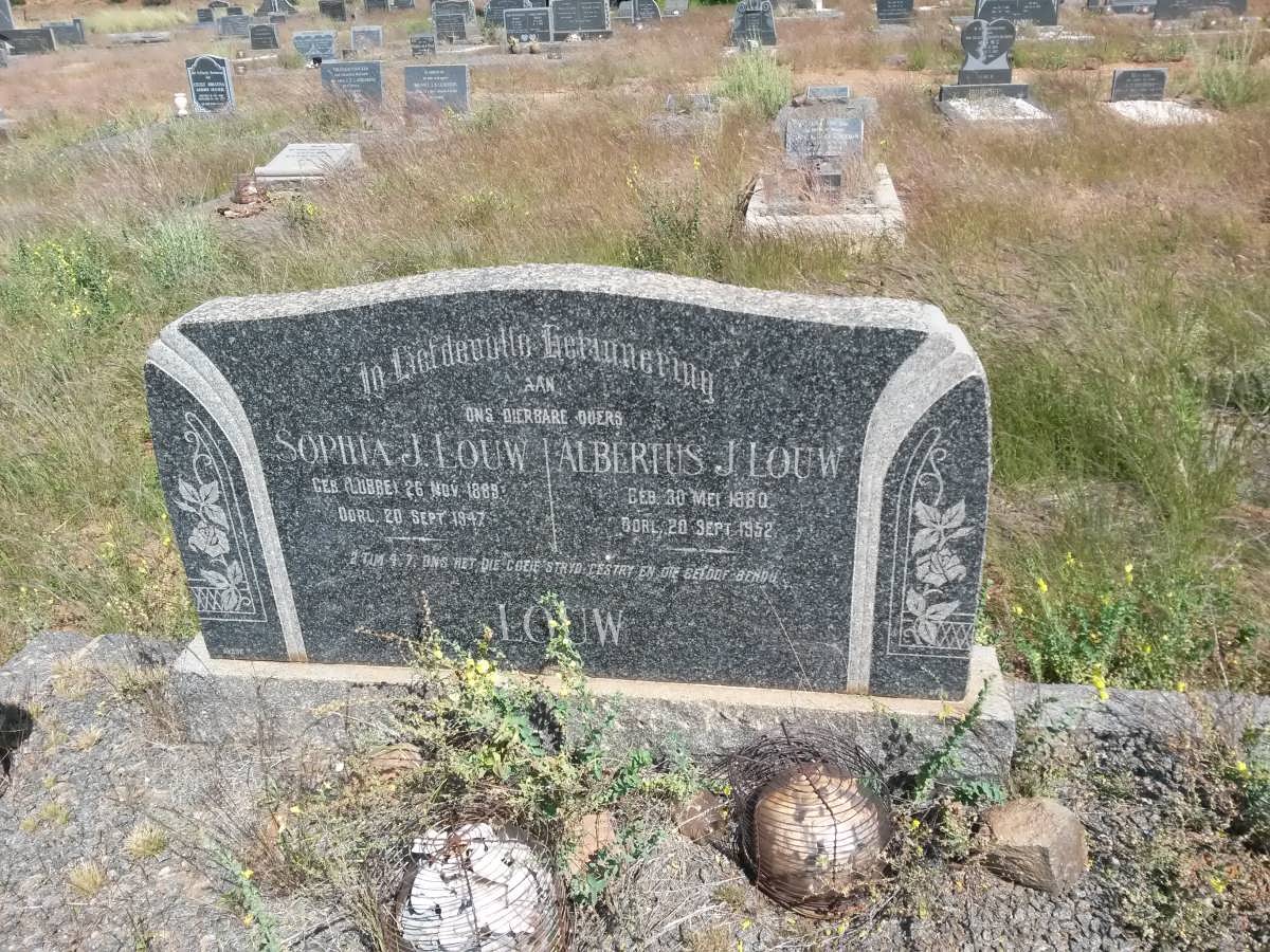 LOUW Albertus J. 1880-1952 &amp; Sophia J. LUBBE 1889-1947