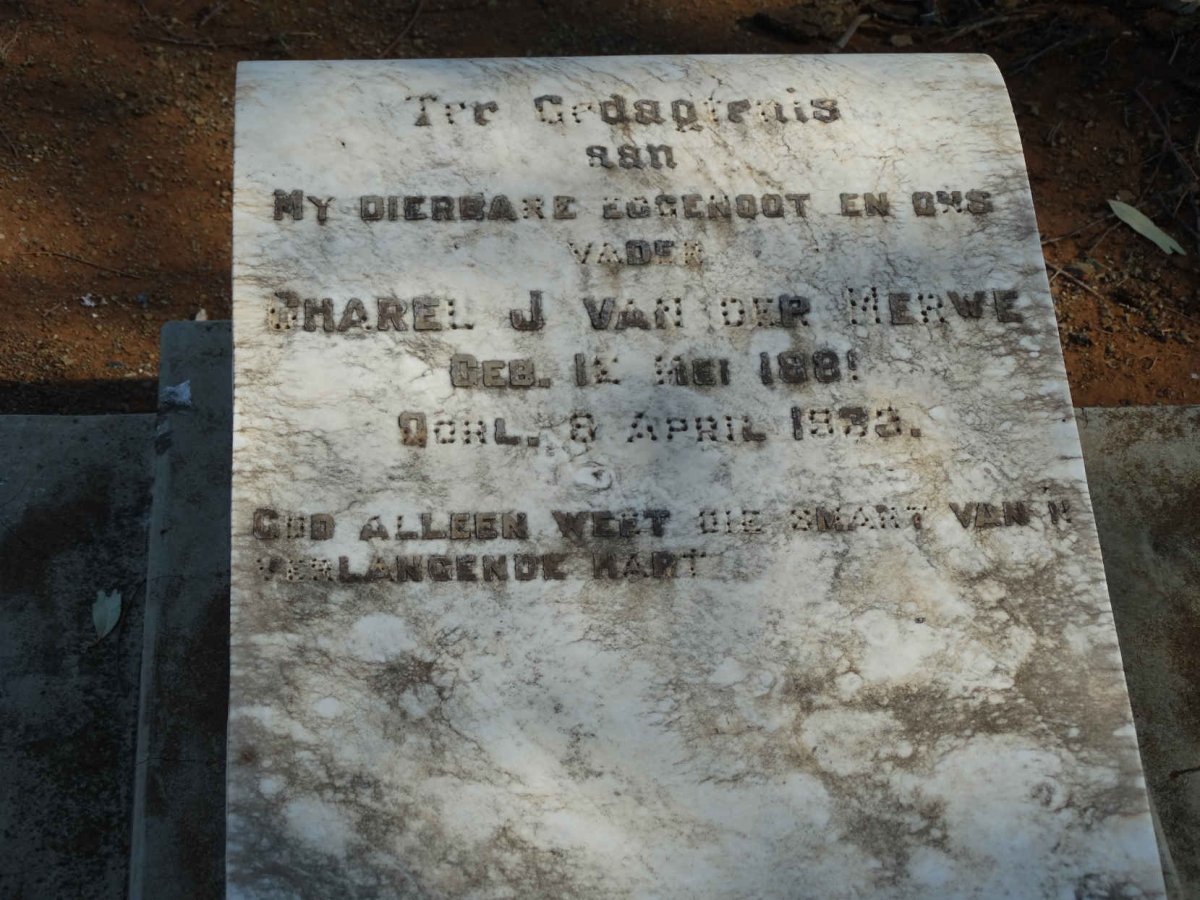 MERWE Charel J., van der 1881-1933