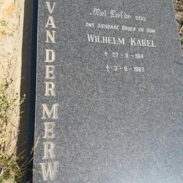 MERWE Wilhelm Karel, van der 1914-1987