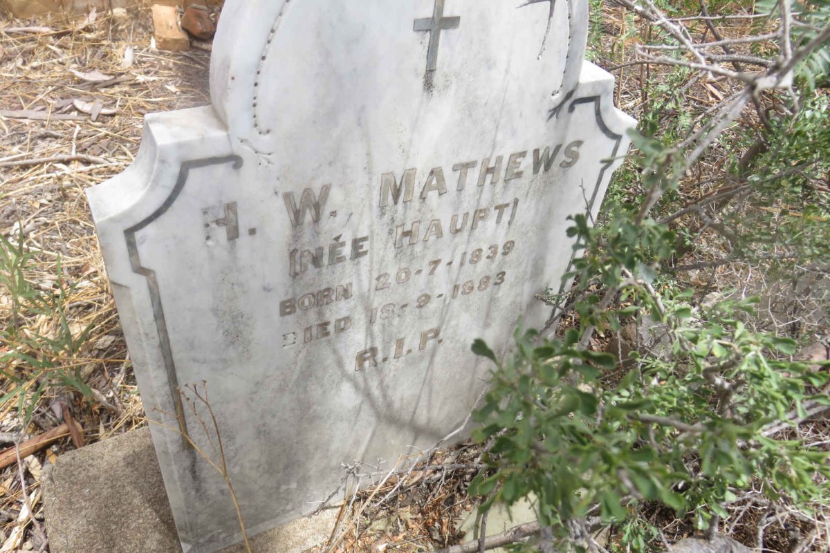 MATHEWS H.W. nee HAUPT 1839-1883