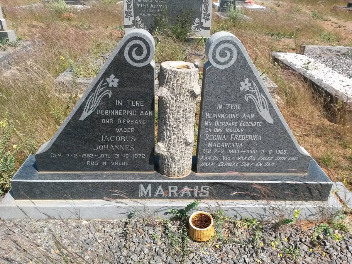 MARAIS Jacobus Johannes 1893-1972 &amp; Regina Frederika Magaretha 1903-1965