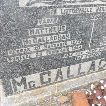 McCALLAGHAN Mattheus 1873-1944 &amp; Anna Catharina PIEK 1875-1936