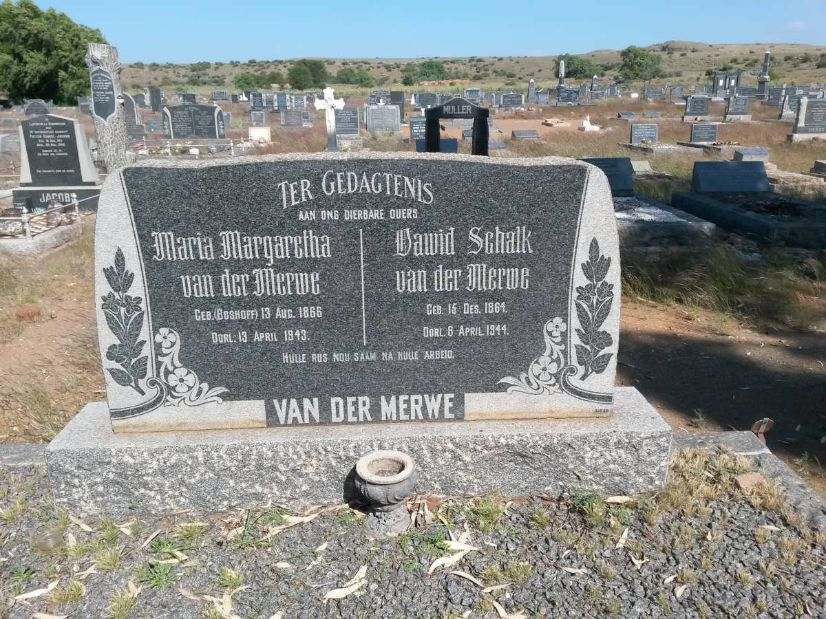 MERWE Dawid Schalk, van der 1864-1944 &amp; Maria Margaretha BOSHOFF 1866-1943