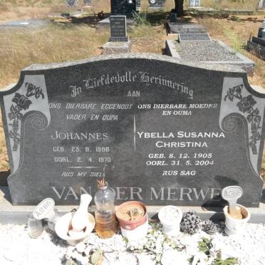 MERWE Johannes, van der 1886-1970 &amp; Ybella Susanna Christina 1905-2004