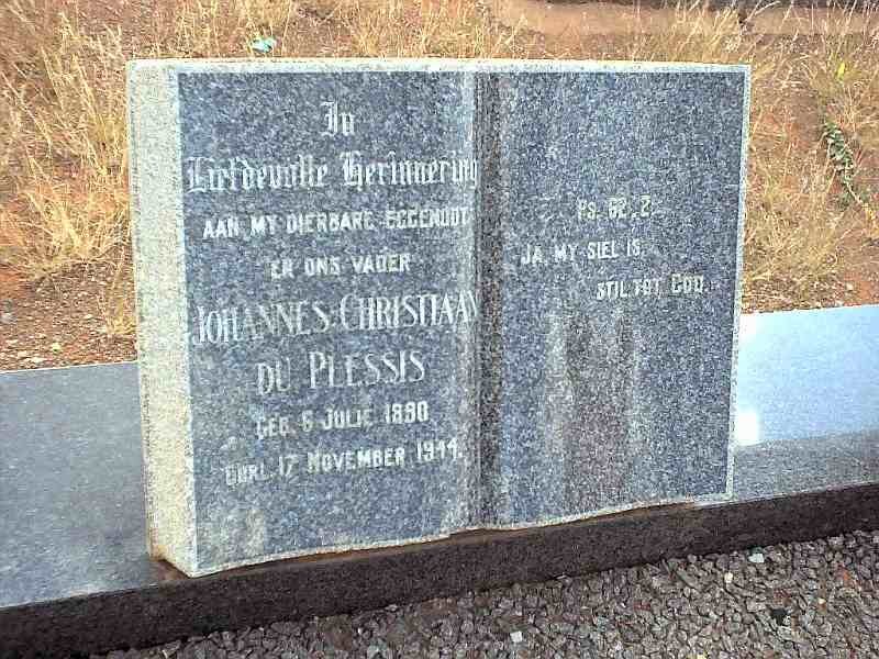 PLESSIS Johannes Christiaan, du 1890-1944