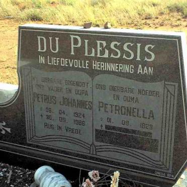 PLESSIS Petrus Johannes, du 1924-1996 &amp; Petronella 1923-