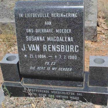 RENSBURG Susanna Magdalena, J. van 1884-1980