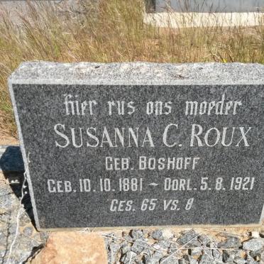 ROUX Susanna C. nee BOSHOFF 1881-1921