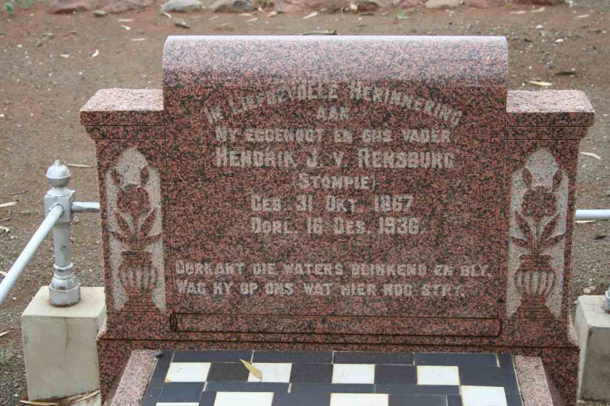 RENSBURG Hendrik J., v 1867-1936