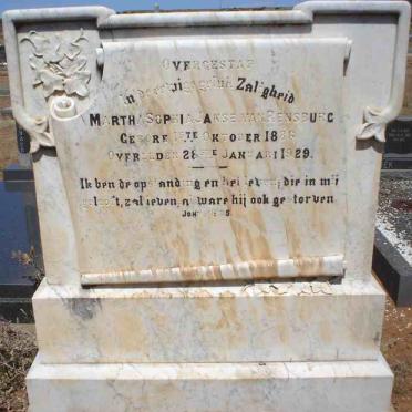 RENSBURG Martha Sophia, Janse van 1886-1929