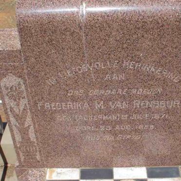 RENSBURG Frederika M., van nee ACKERMAN 1871-1958