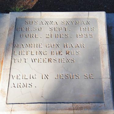 SNYMAN Susanna 1918-1935