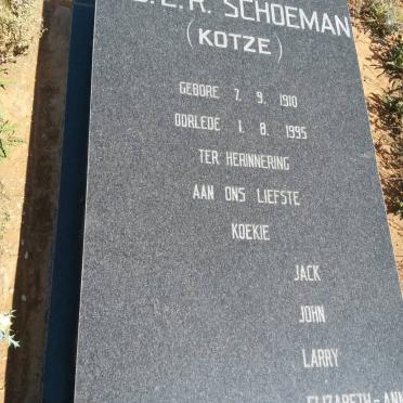 SCHOEMAN G.J.E.R. nee KOTZE 1910-1995