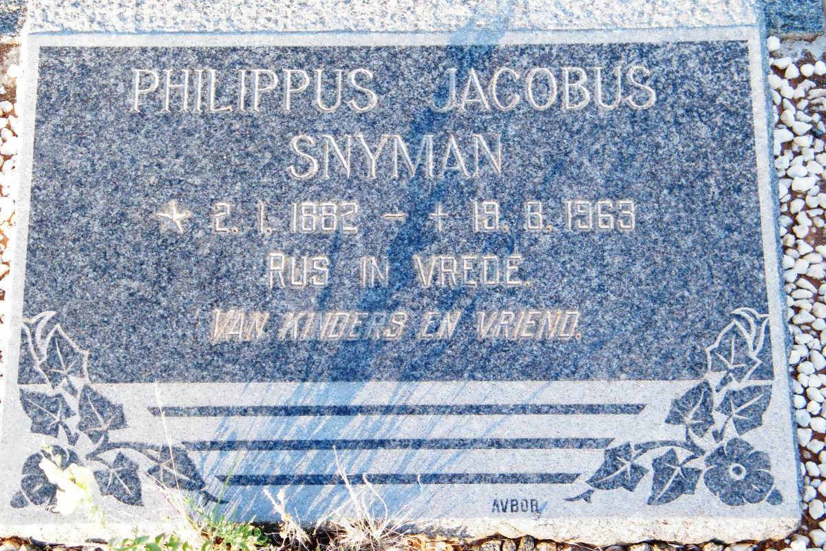 SNYMAN Philippus Jacobus 1882-1963