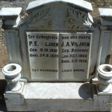 VILJOEN P.E. 1861-1929 &amp; J.A. BOSHOFF 1863-1936