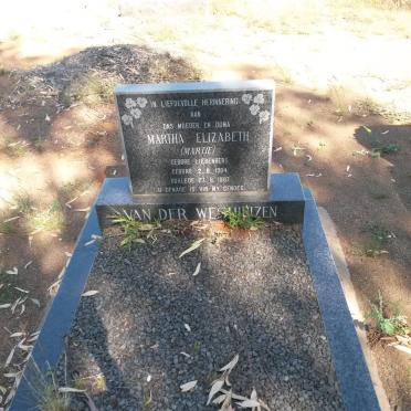 WESTHUIZEN Martha Elizabeth, van der nee LIEBENBERG 1904-1987