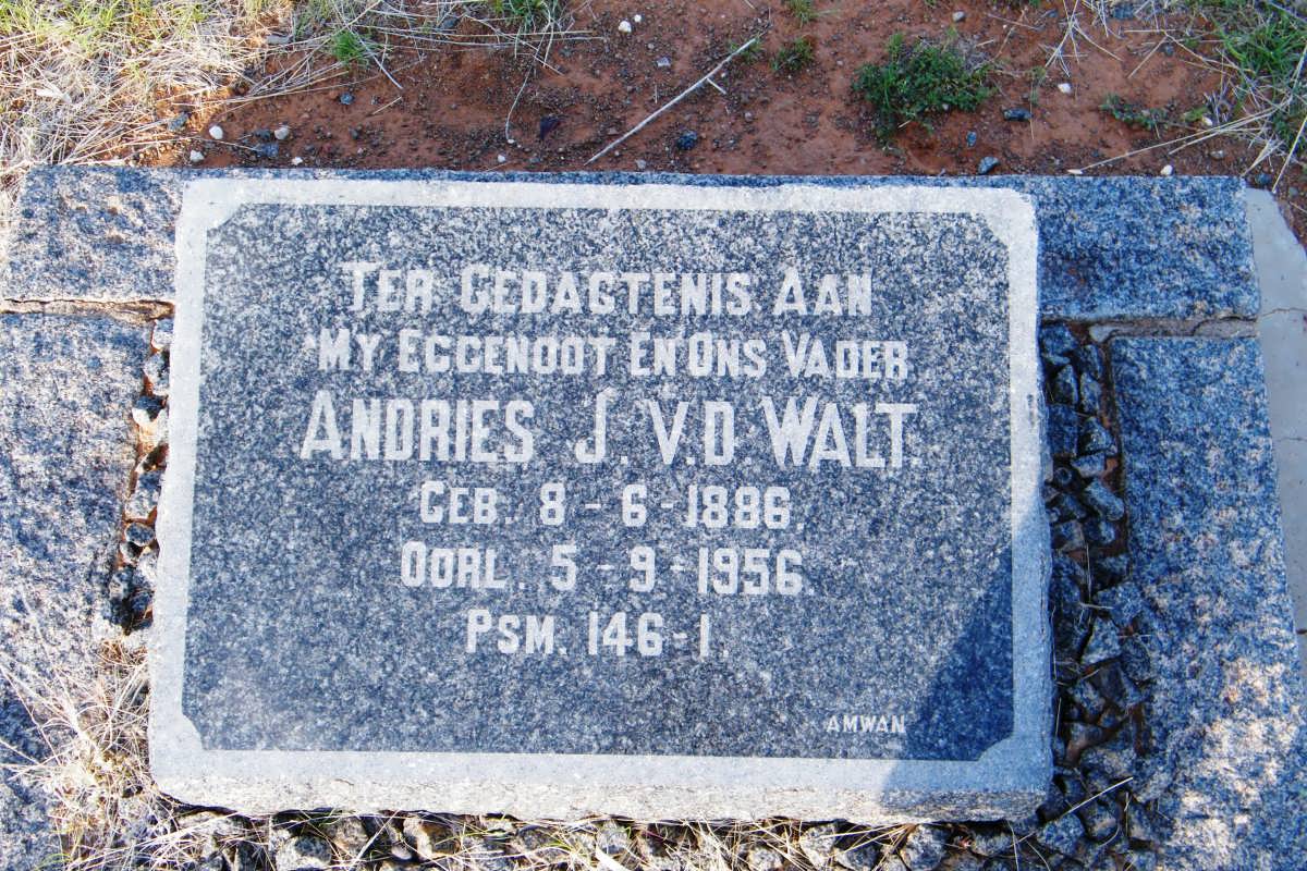 WALT Andries J., v.d. 1886-1956
